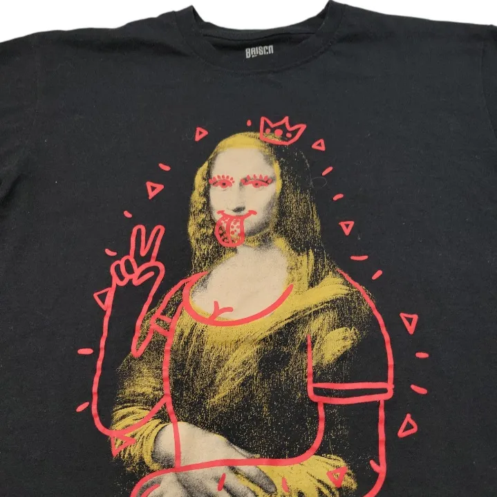Shirt Size Large Mona Lisa Graffiti T-Shirt Graphic Print T-Shirt Unisex - Image 2