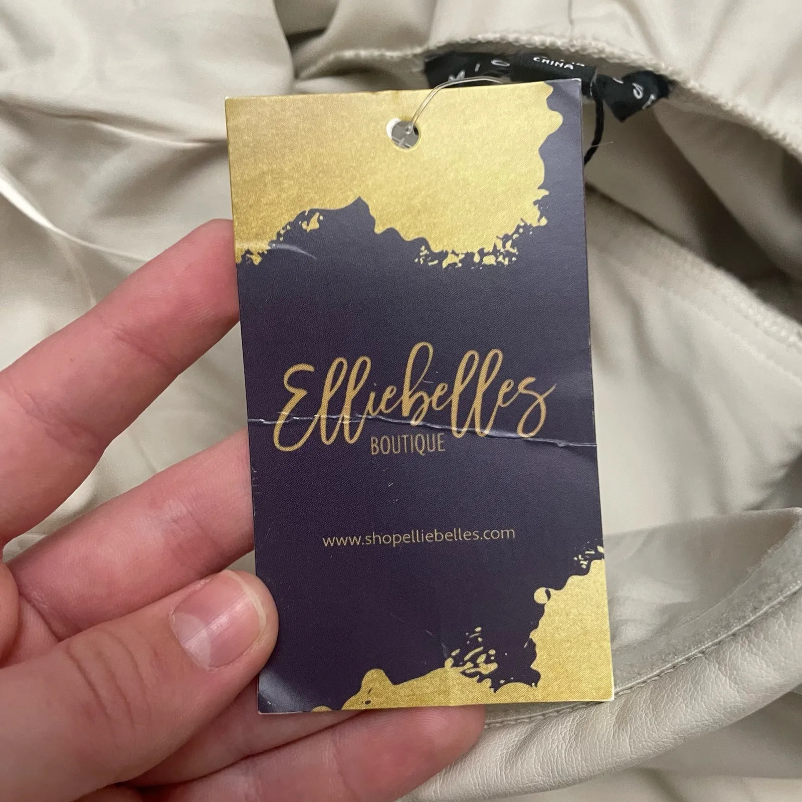 Miou Muse Cream Faux Leather Bow in back Strapless Short Dress NWT‎ Size S - Image 10