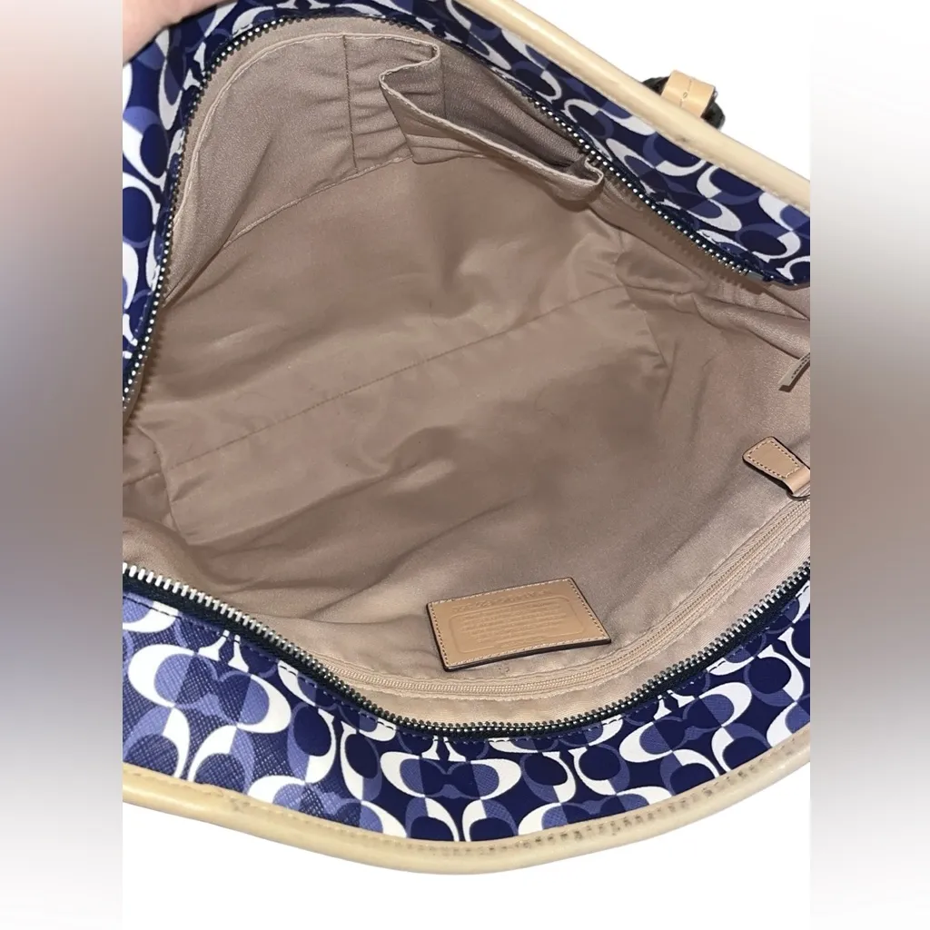 Coach Peyton Dream C Zip Top Tote silver, navy & tan - Image 8