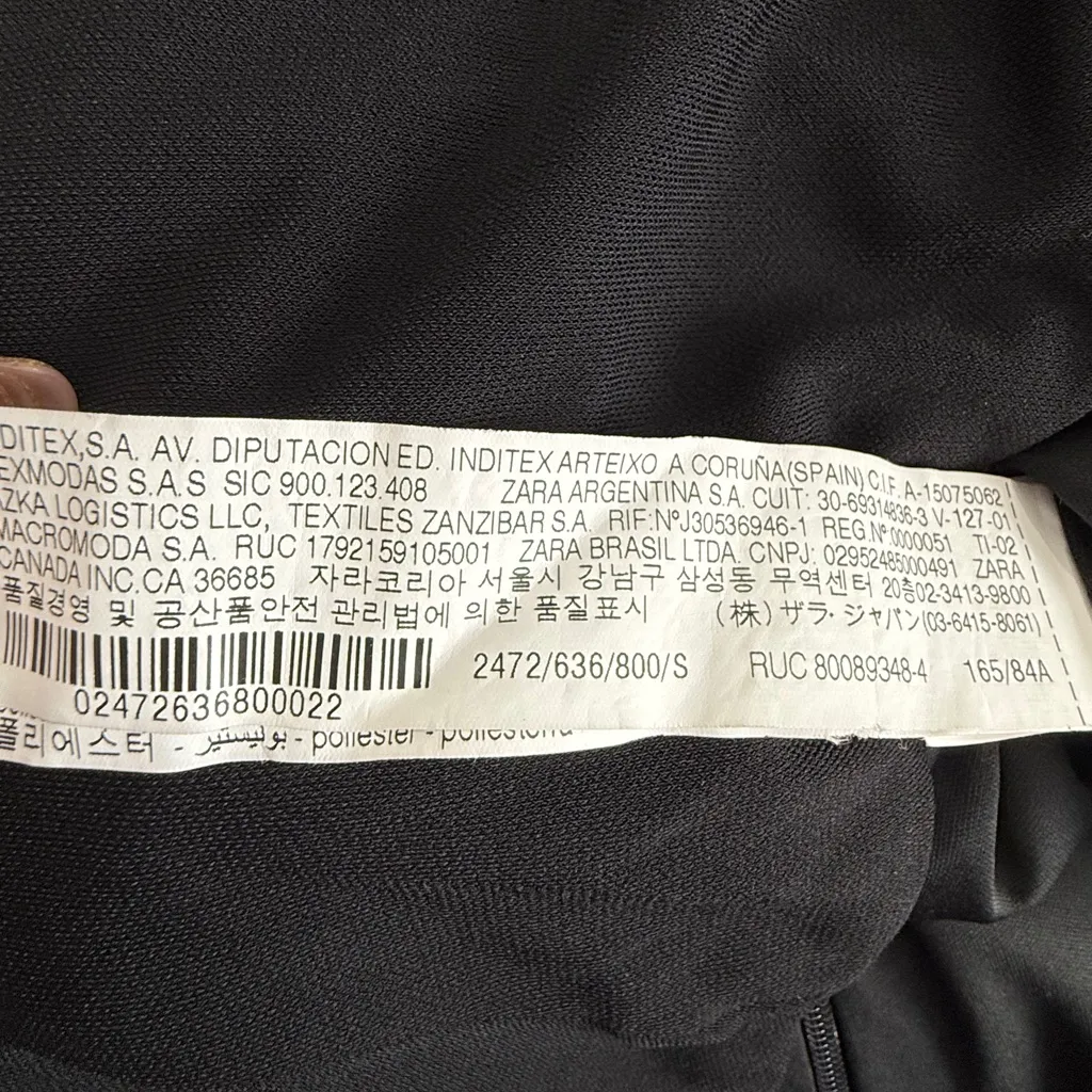 Zara Black Draped Long Sleeve Bodysuit - Image 4