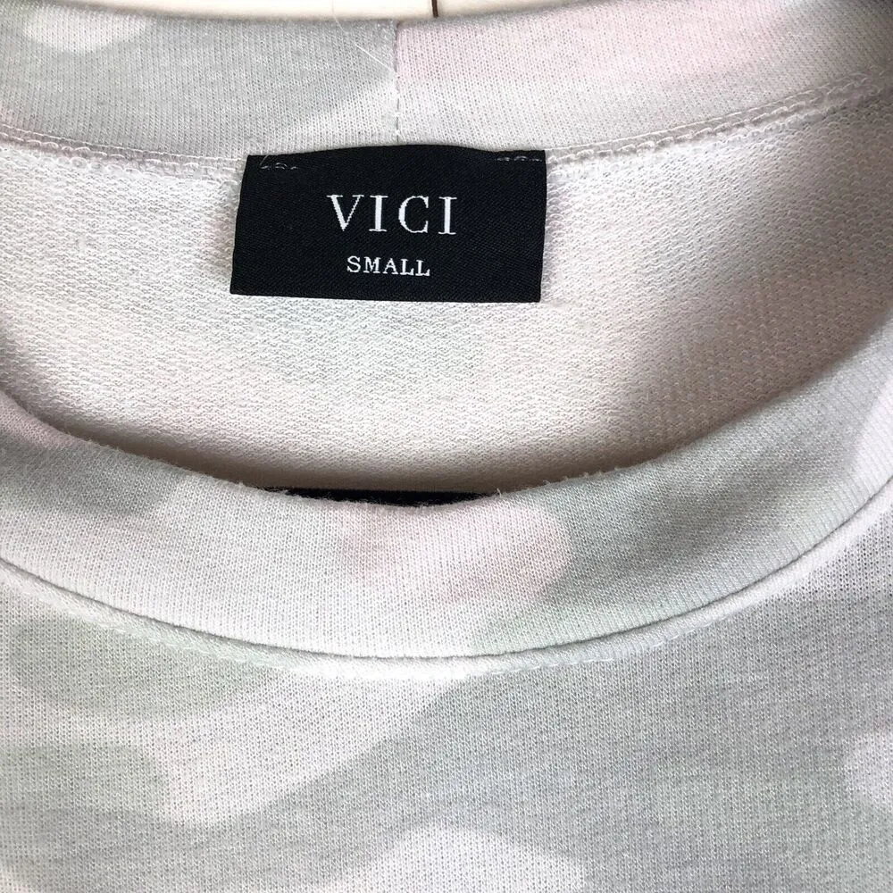 VICI  Pastel Camo Lightweight Sweatshirt Long Sleeve Top Size Small - Image 2