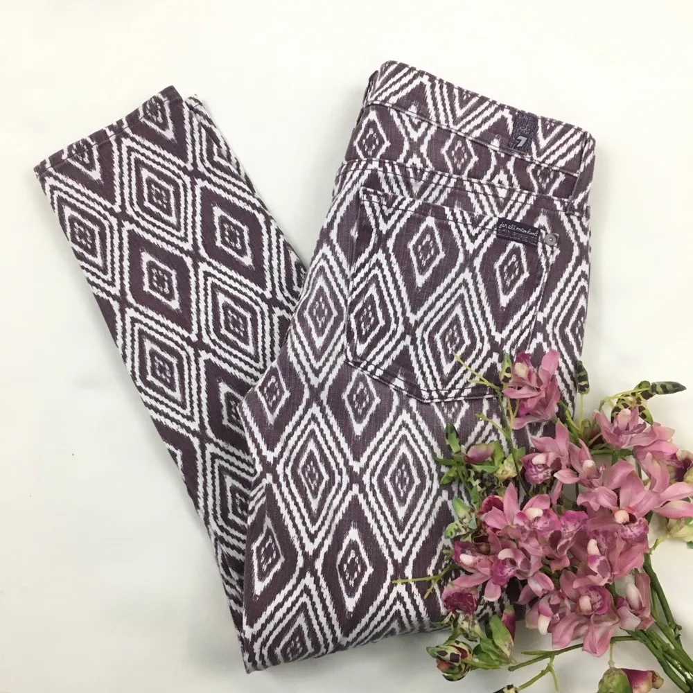 7 FAM Skinny Diamond Print Crop Jeans 27 - Image 7