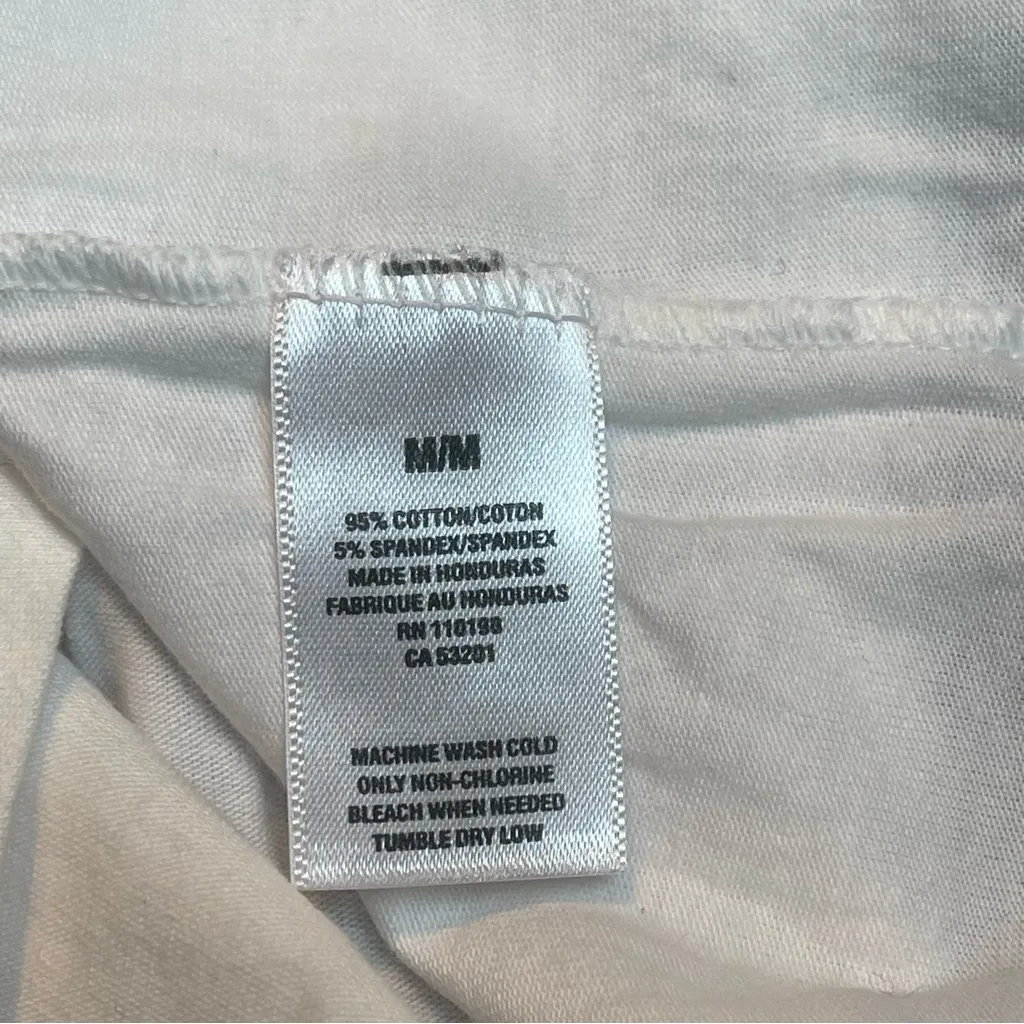 Aeropostale Y2K style Stretch White Cotton Cami Tank Top Built-In Shelf Bra M/M - Image 3