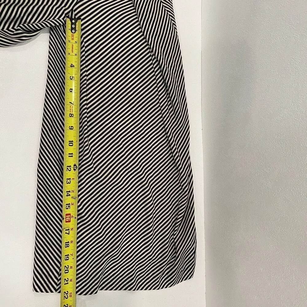 H&M Black & White Striped Maxi Dress with Belt | Size M - Image 9