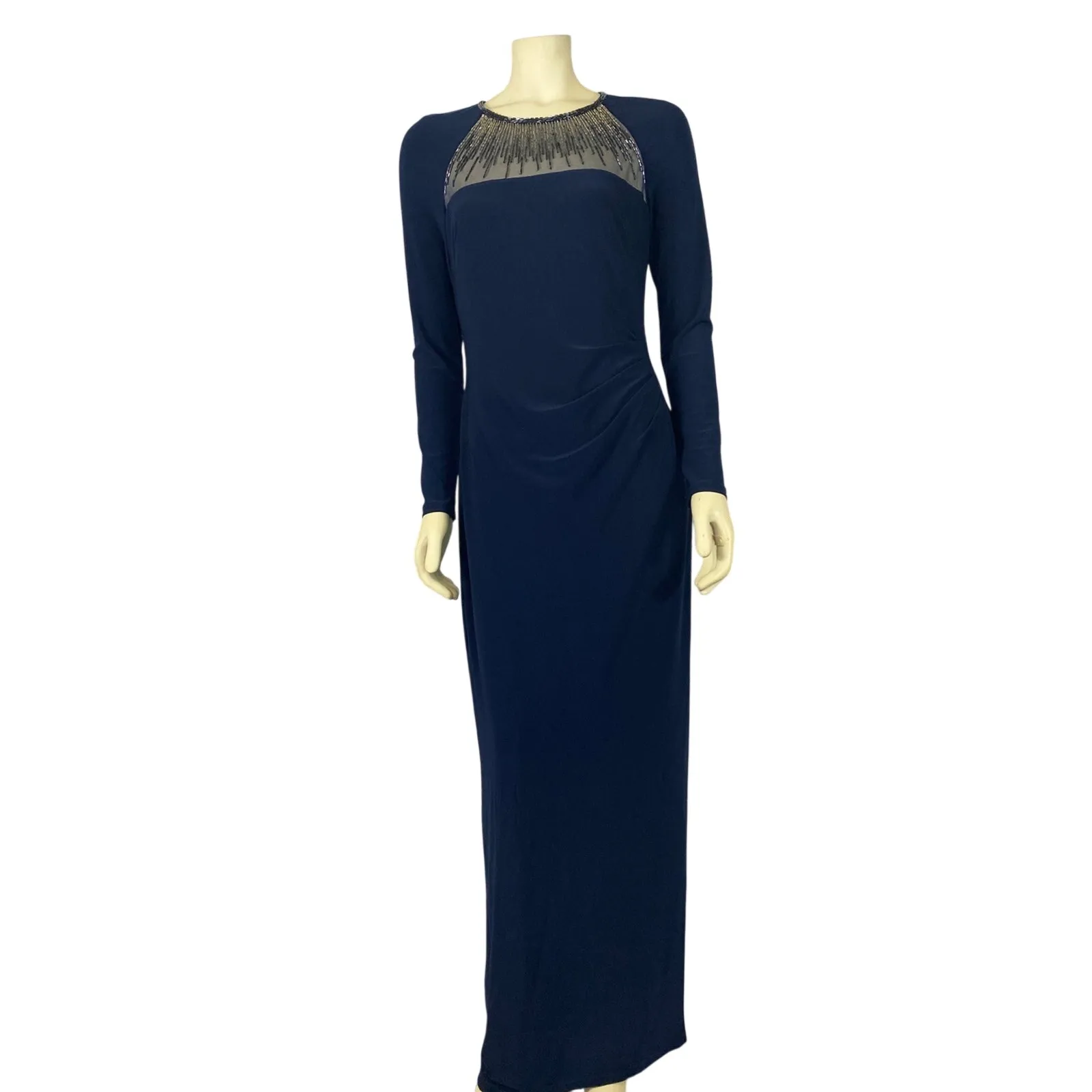 LAUREN RALPH LAUREN Beaded-Yoke Jersey Gown size 8 - Image 7