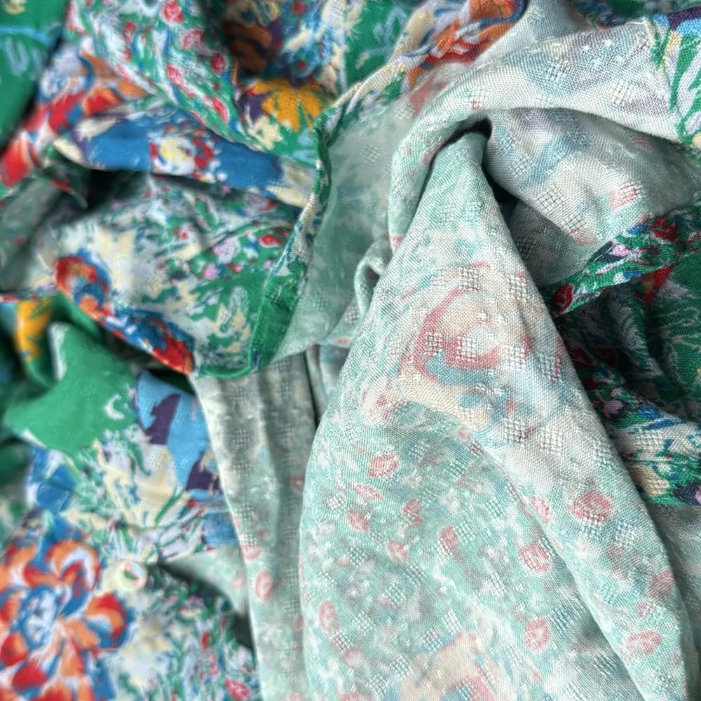 Free People Marais Printed Midi maxi high low button Dress fall long sleeve XS - Image 6