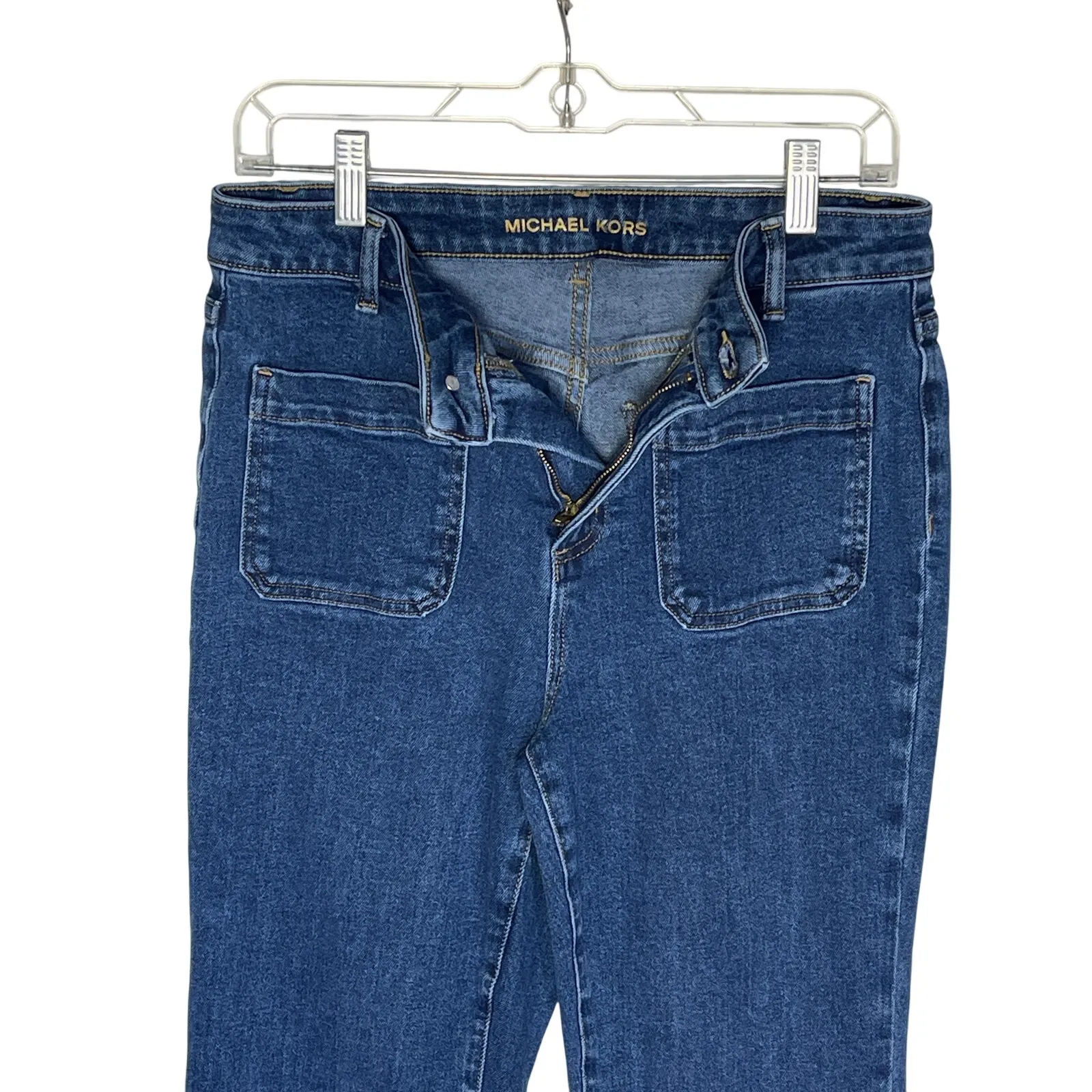 MICHAEL KORS Women’s Patch Pocket Flair Jeans size 8 - Image 4