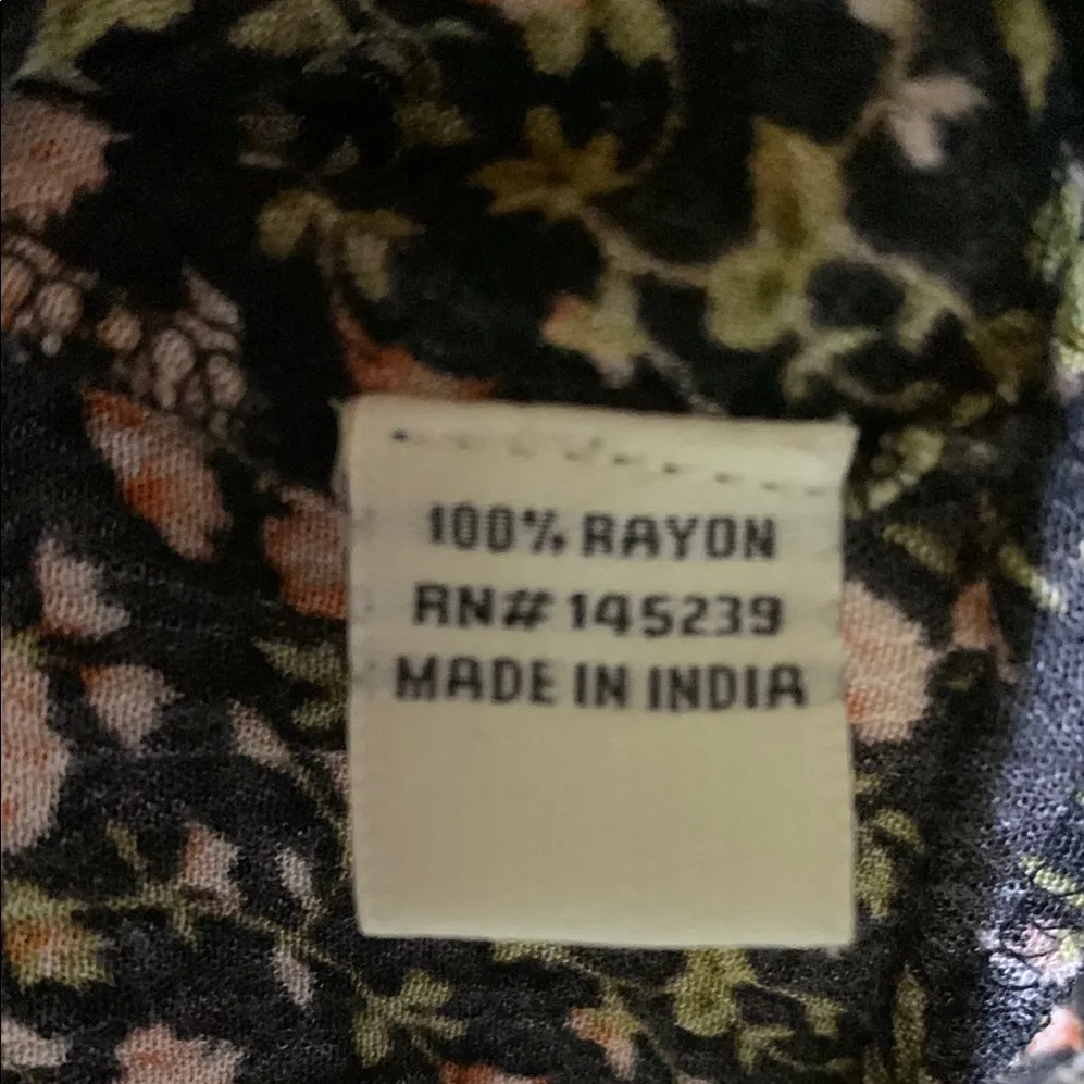 Black Smocked Ruffled Blouse with Floral Print - Image 7