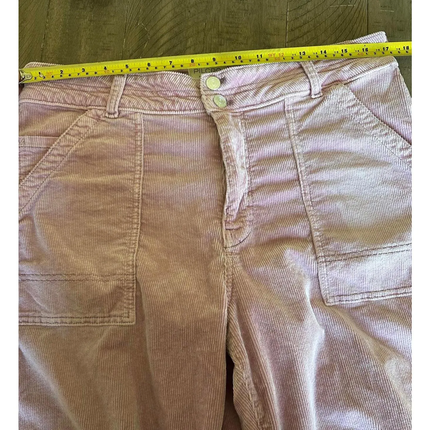 Pilcro Anthropologie Pink Corduroy High Rise Straight Leg Pants Women’s size 32 - Image 9