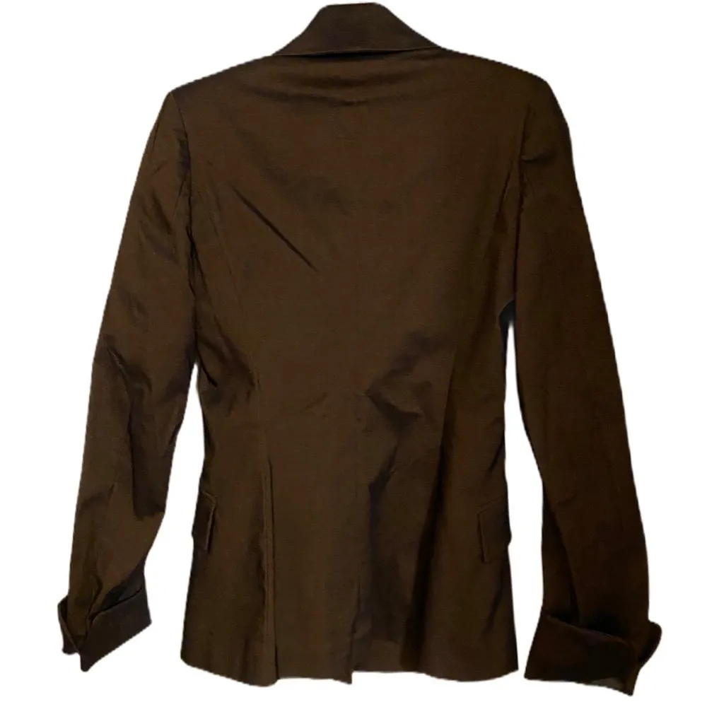 Patrizia Pepe Italian Brown shiny metallic blazer​ Size L - Image 3