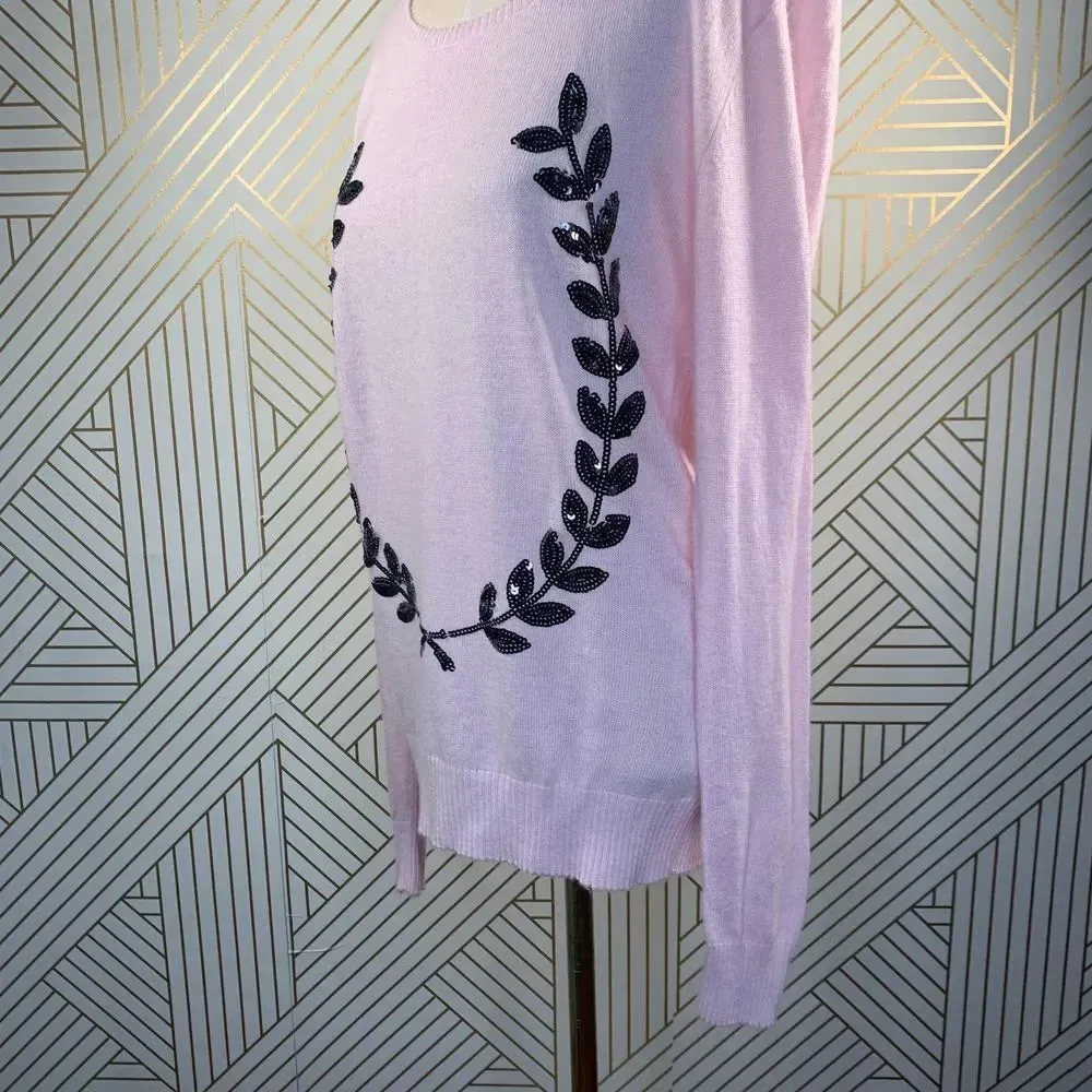 Wildfox Laurel‎ Wreath Sequin Sweater in Pink - Image 9