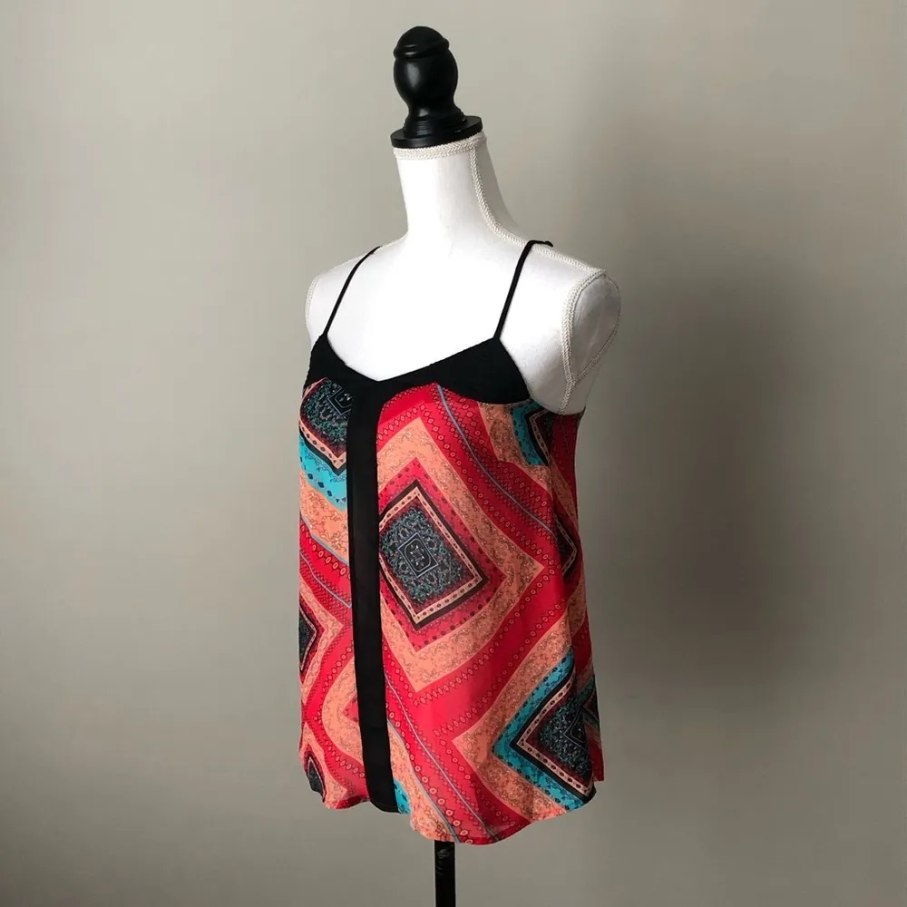 YA LA | Sheer Multicolored Racerback Camisole Sz S - Image 3