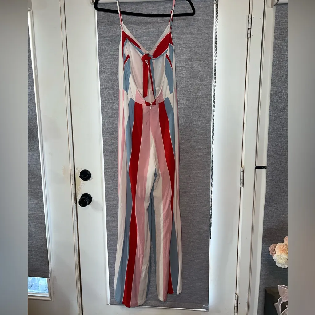 American Threads  Red, Pink and Blue Striped Jumpsuit - Image 7