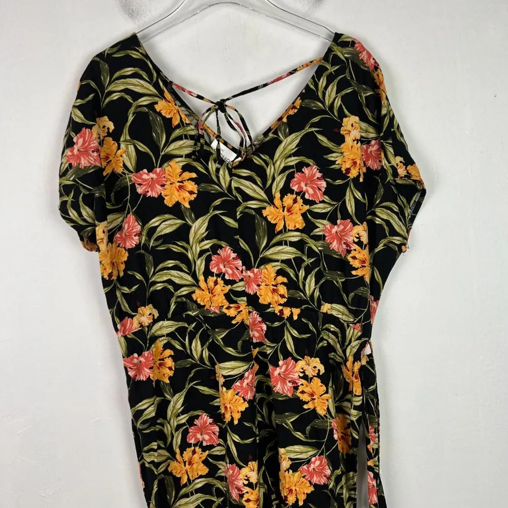 NWT Kensie Linen Blend Floral Print Tie Back V-Neck Crop Jumpsuit Size Medium M - Image 14