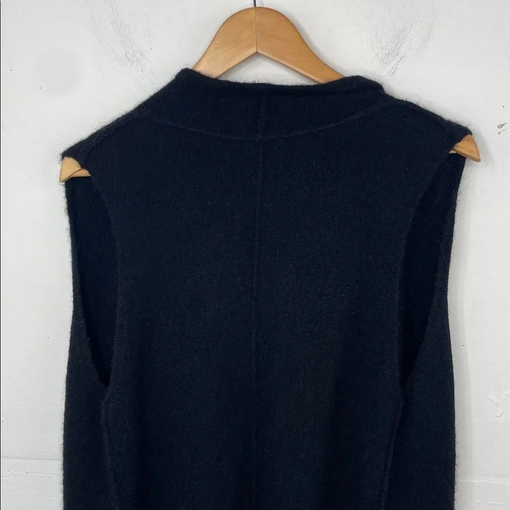 Wilfred Free Black Alpaca Wool Blend Sweater Vest with Fringe size Small - Image 9