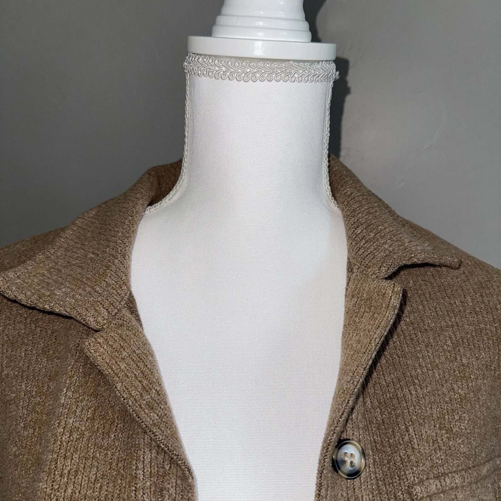 Sage The Label Camel Button Down Ribbed Shacket Womans Sz XS/S Brown Oversized - Image 5