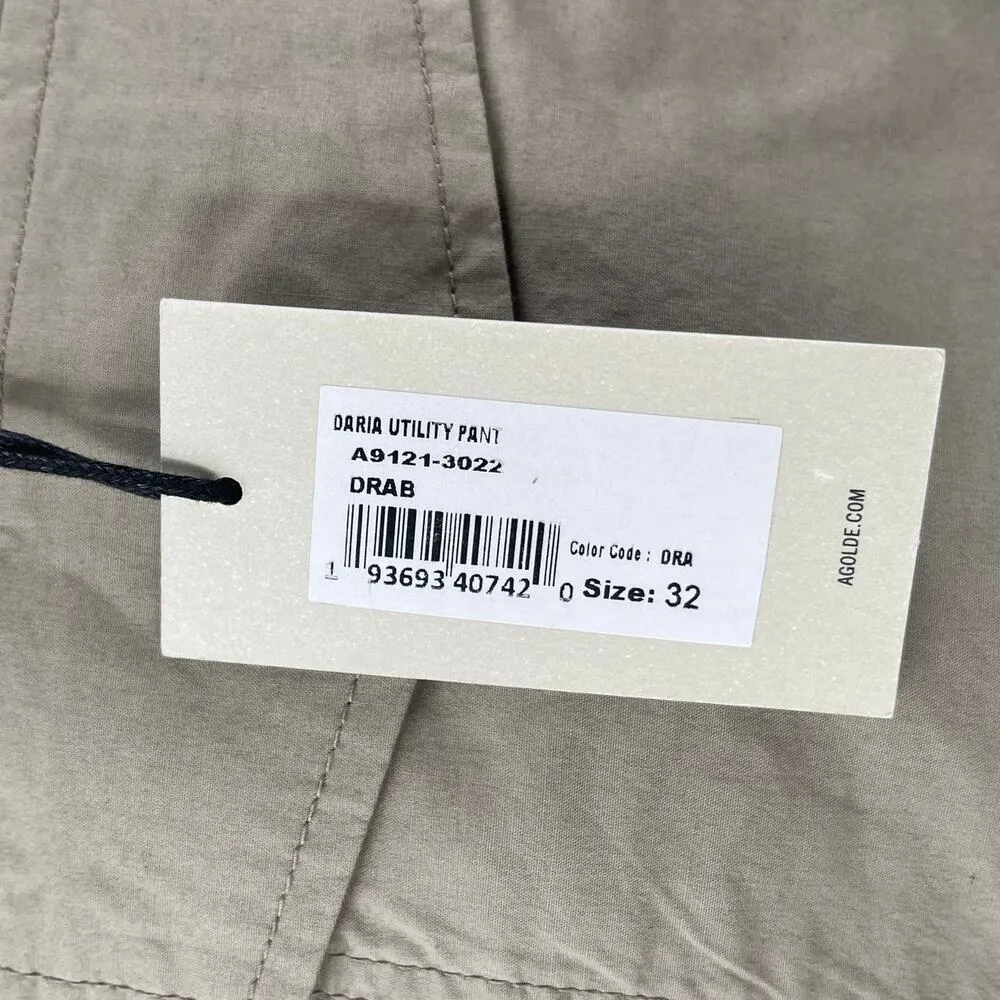 AGOLDE Daria Utility Pant Size 32 NWT x Anthropologie Drab Cotton Stretch Cargo - Image 5