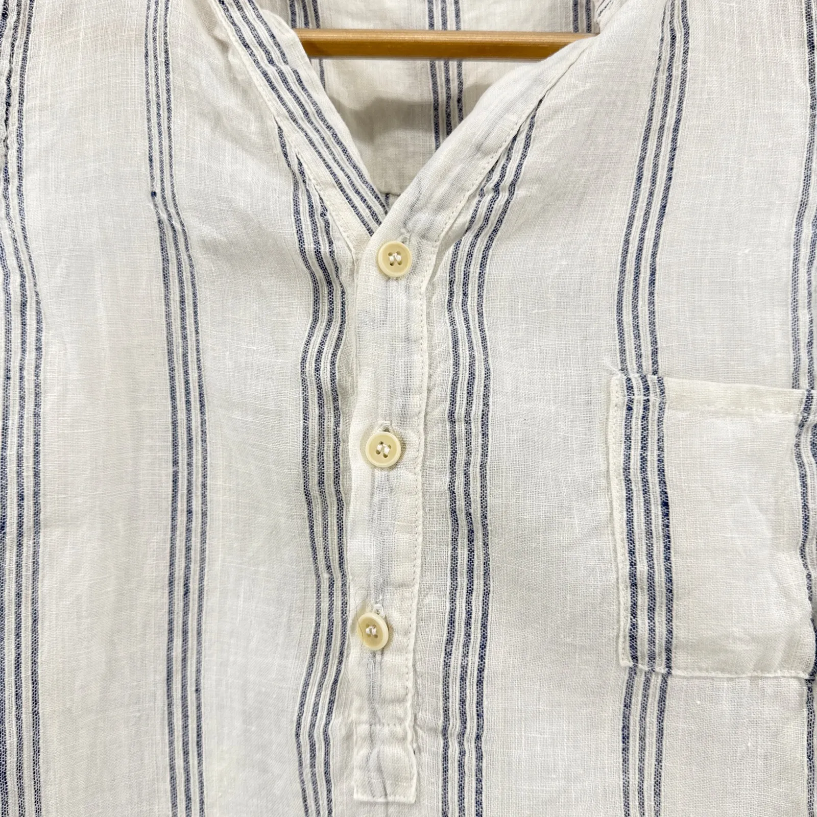 CP Shades Linen Striped Sleeveless Top Oversized XS Button Up Tank Bohemian‎ - Image 2