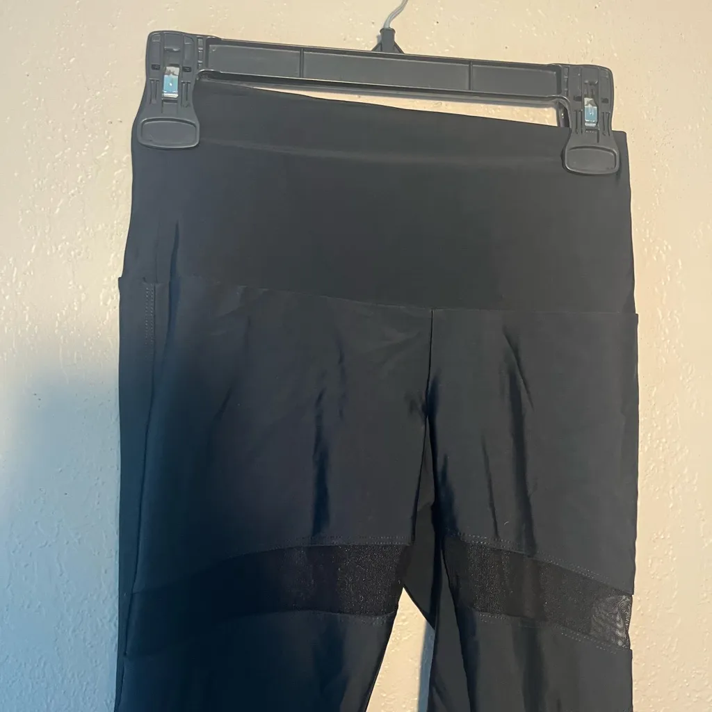 Onzie Black Leggings High Waisted SZ XS Workout Tights Yoga Pants Petite Ribbed - Image 4