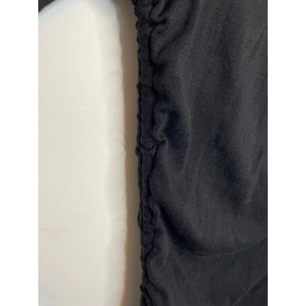 Good American Women's Size 1 Small Short Sleeve Ruched Bodycon Dress Black NWT - Image 6