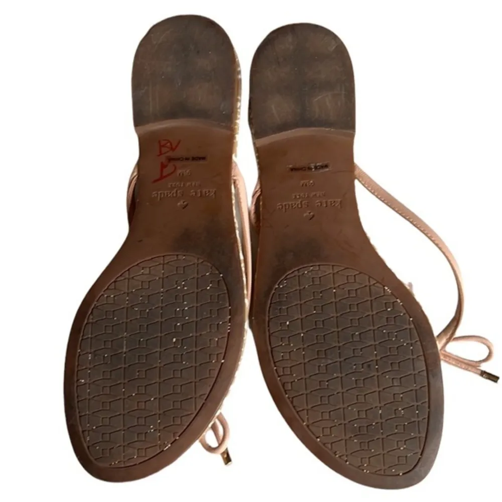 Kate Spade Sandal Mystic Bow Blush Pink Gold Accent Flip Flop - Image 8