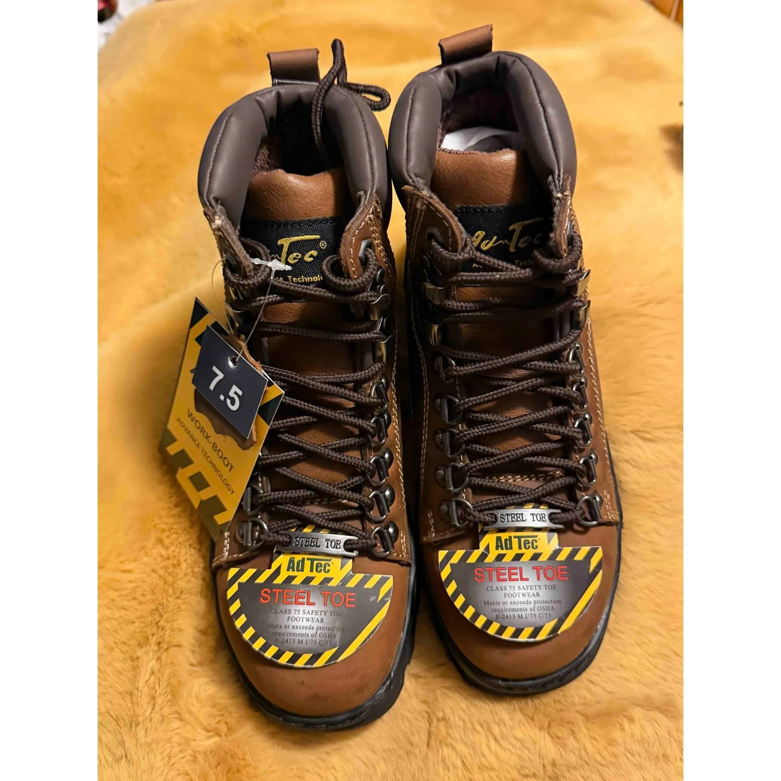 Ad Tec Women's Steel Toe Work Boots Brown Crazy Horse Leather Size 7.5, NIB - Image 4