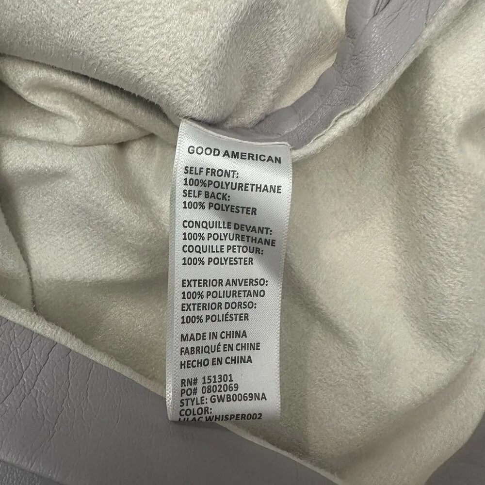 Good American Paperbag Leather Shorts Size 0 Purple Drawstring Waist Classy Chic - Image 8