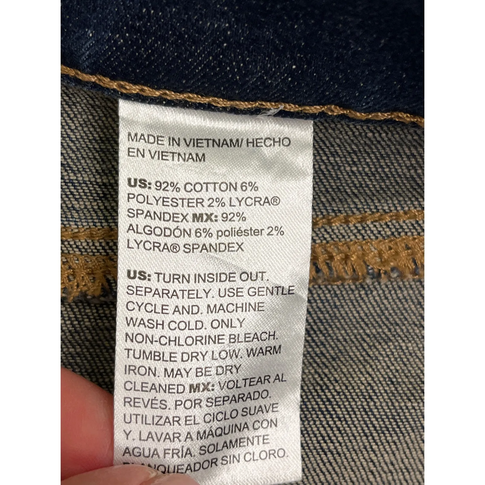 Chico’s So Slimming Girlfriend Slim Leg Crop dark wash blue jeans, size 2.5/ 14 - Image 6