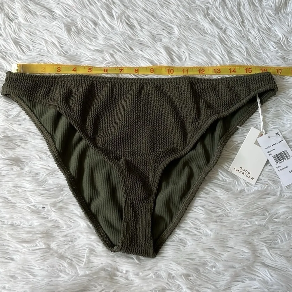 Good American Crinkle Good Basic Cheeky bikini bottom stormy001 5/6(2XL/3XL) - Image 5