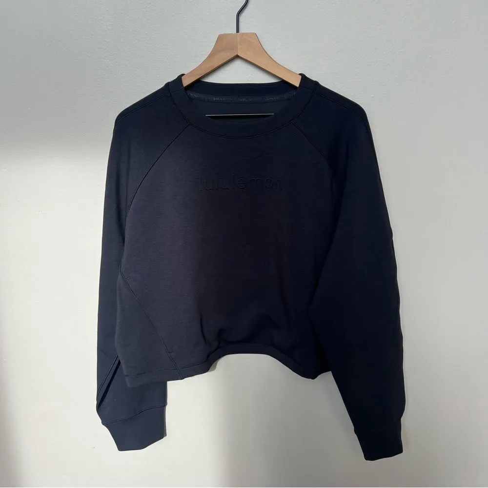 Lululemon Smooth Spacer Cropped Pullover Graphic Black Size 14 - Image 5