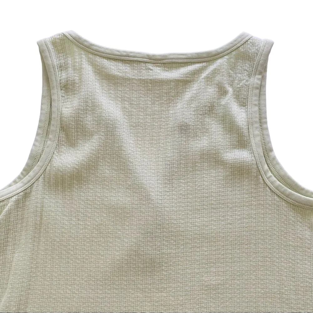 BP Nordstrom Textured Henley Crop Tank Top Green Limecream 2X - Image 7