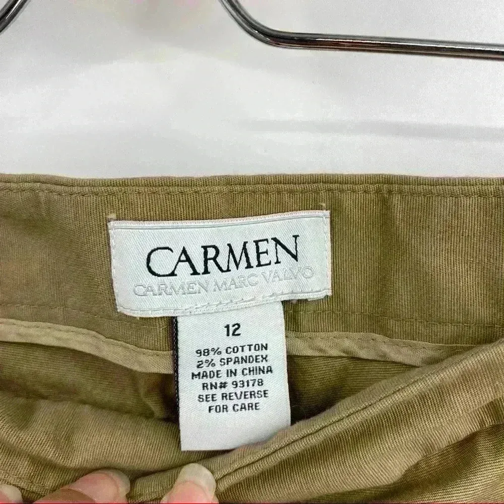 Carmen Marc Valvo Gold Shimmer Champagne‎ Pants Size 12 - Image 7