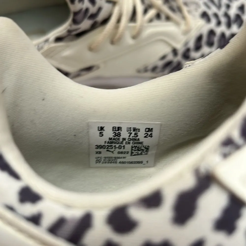 PUMA Fier Nitro Leopard Women's Shoes Marshmallow Castlerock Ivory Off White 7.5 - Image 9