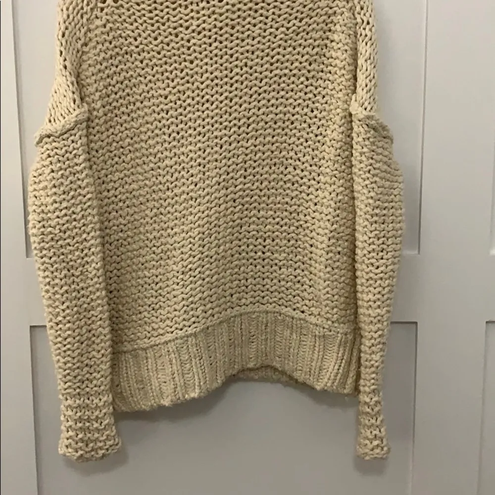 Free People Chunky Cotton Knit Cowl Neck Sweater - Image 7