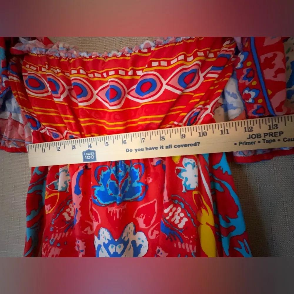 Flying Tomato Women’s Size L Off Shoulder Vibrant Colorful Short Boho Sundress - Image 5