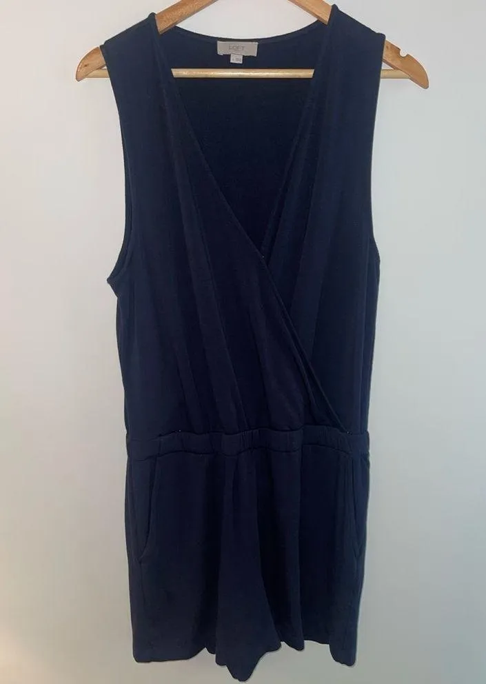 Loft  Navy Soft knit Romper - Image 3