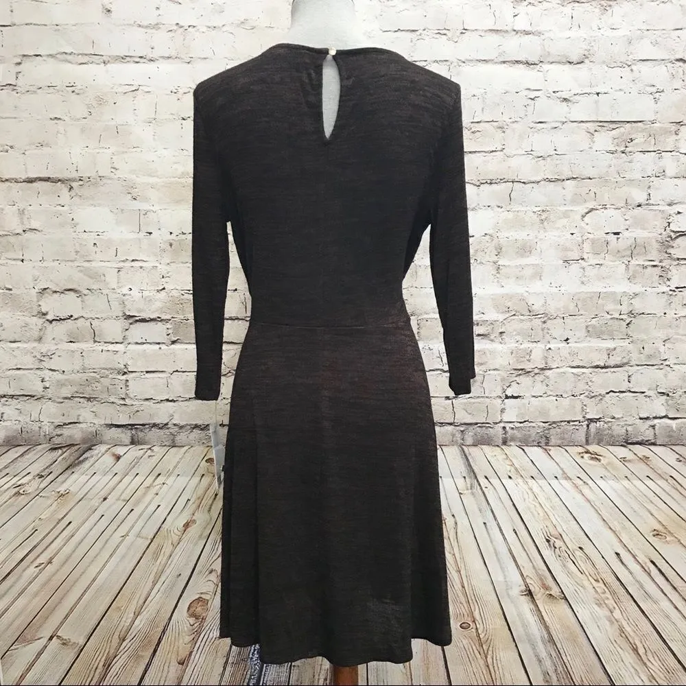 Apt. 9 Fit and Flare Dress Marled Knit Midi Large - Image 6