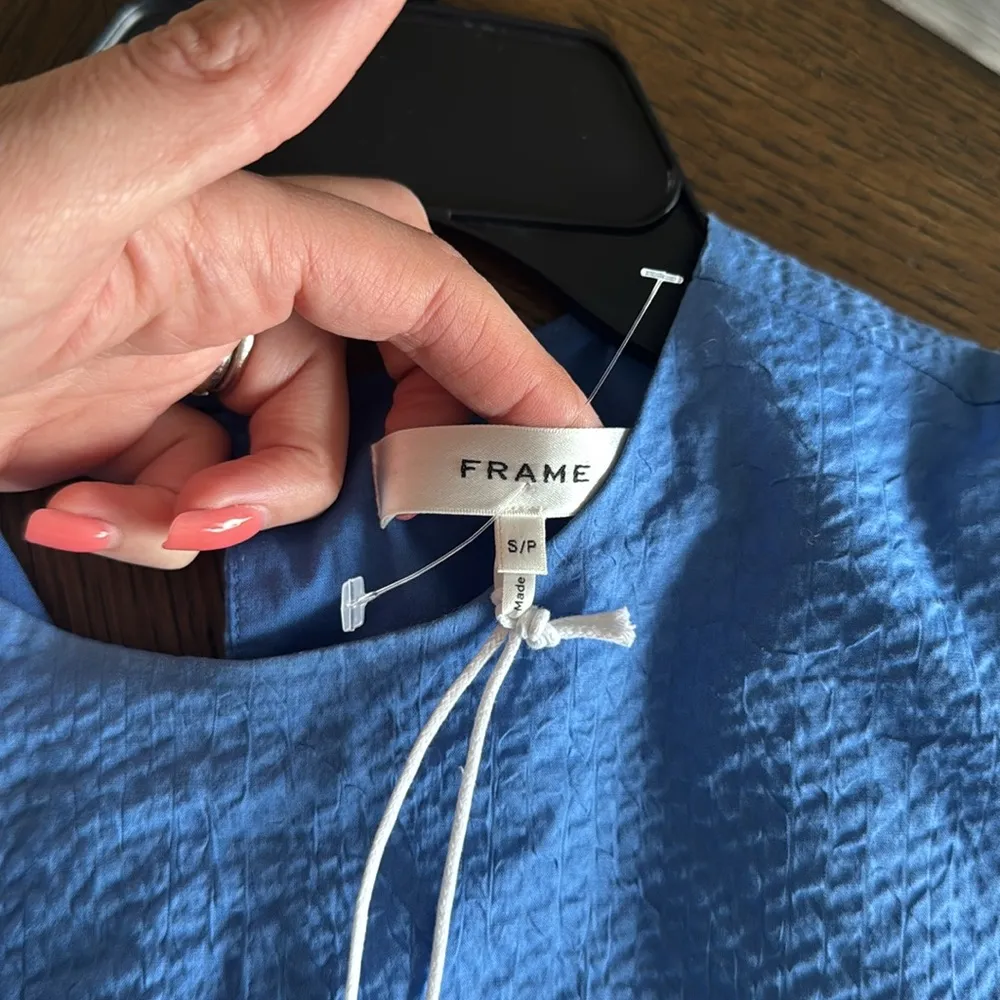 FRAME Draped textured-cotton midi dress, Size Small, $458 - Image 5