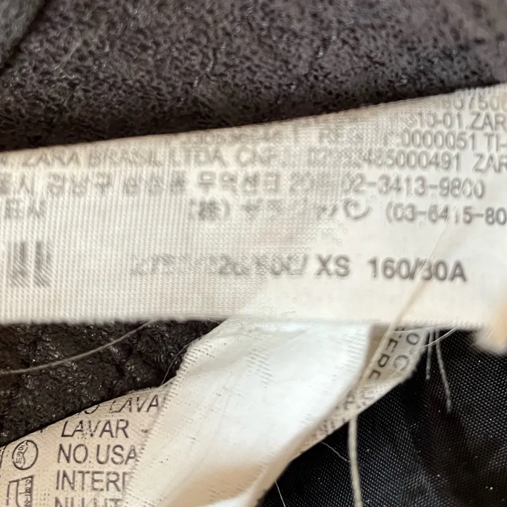 Zara Moto Style Cropped Shirt Sleeve Faux Suede Jacket Gray Size Medium - Image 5