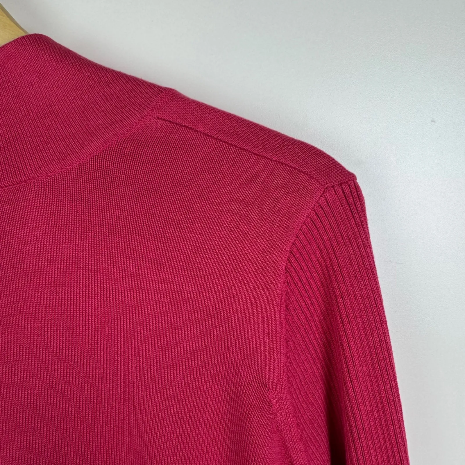 Coldwater Creek Pink Silk Cotton Blend Open Front Cardigan Sweater Large Comfy - Image 2