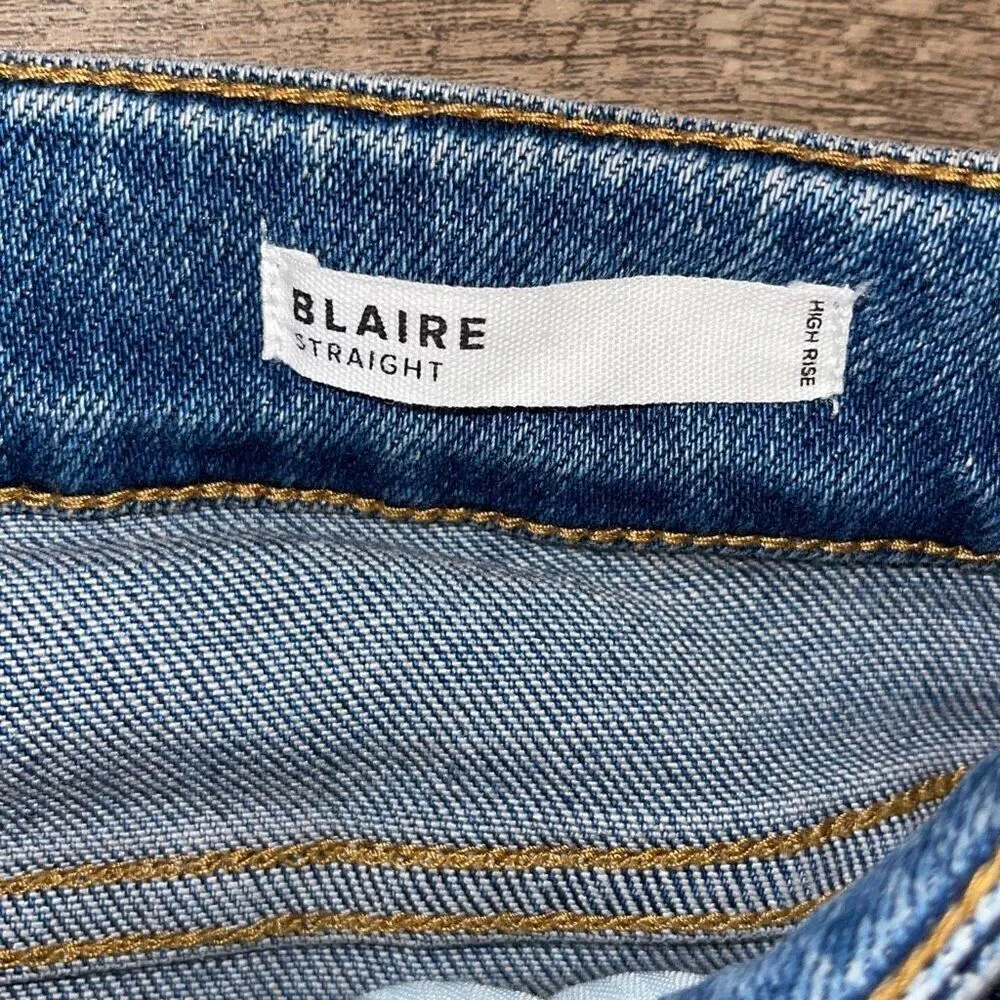 Dear John Womens High Rise Blaire Straight Rat Hem Cropped Jeans Blue Size 30 - Image 6