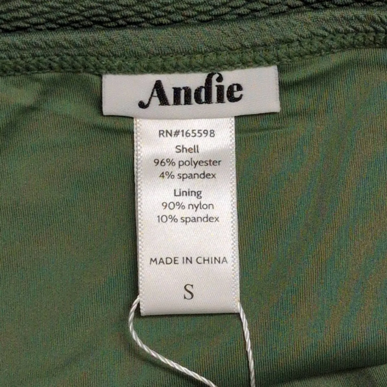 NWT Andie Bikini Bottom Seagrass Green Textured Mid-Rise Small - Image 5