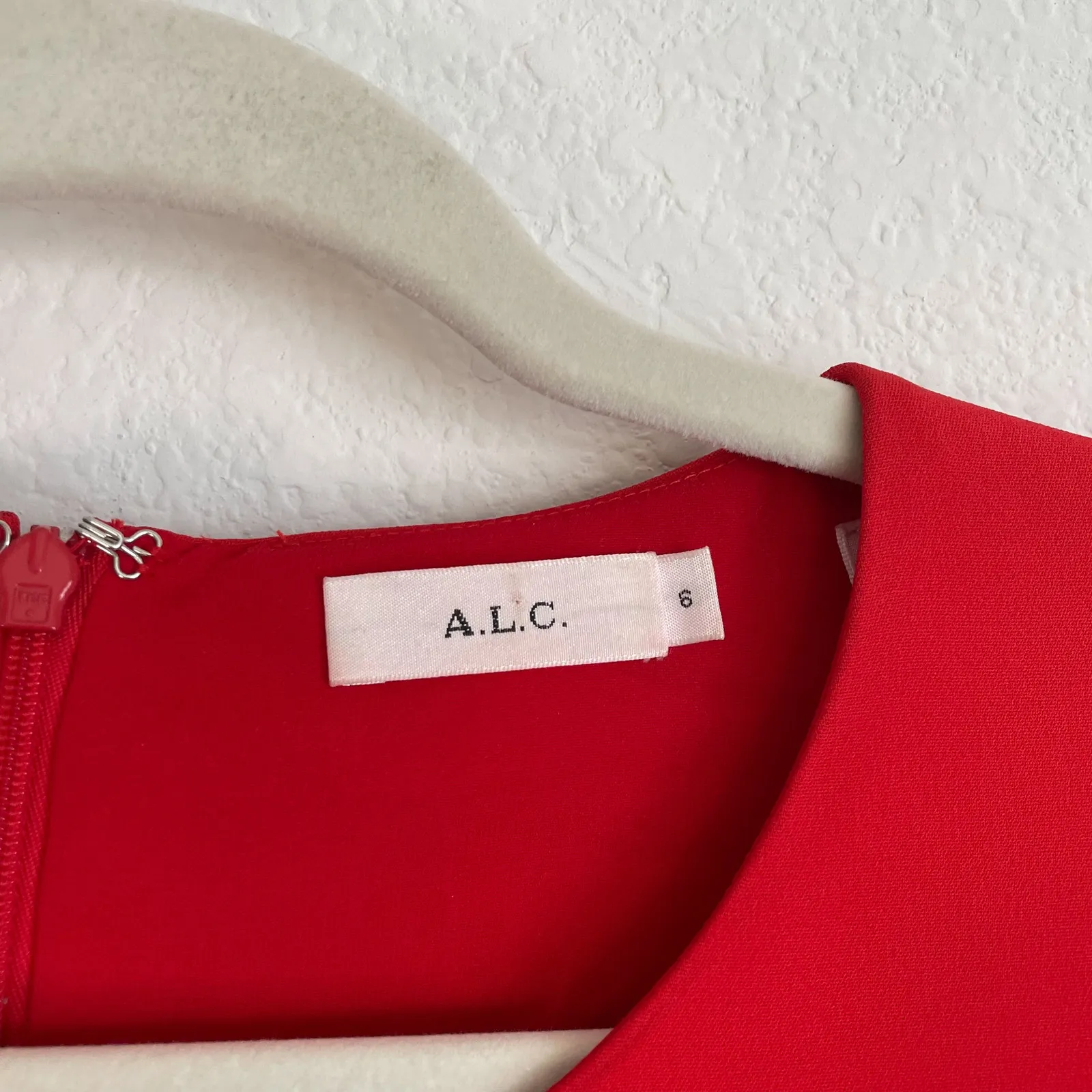 ALC Red Long Sleeve Peplum Ruffle Hem Top - Image 8