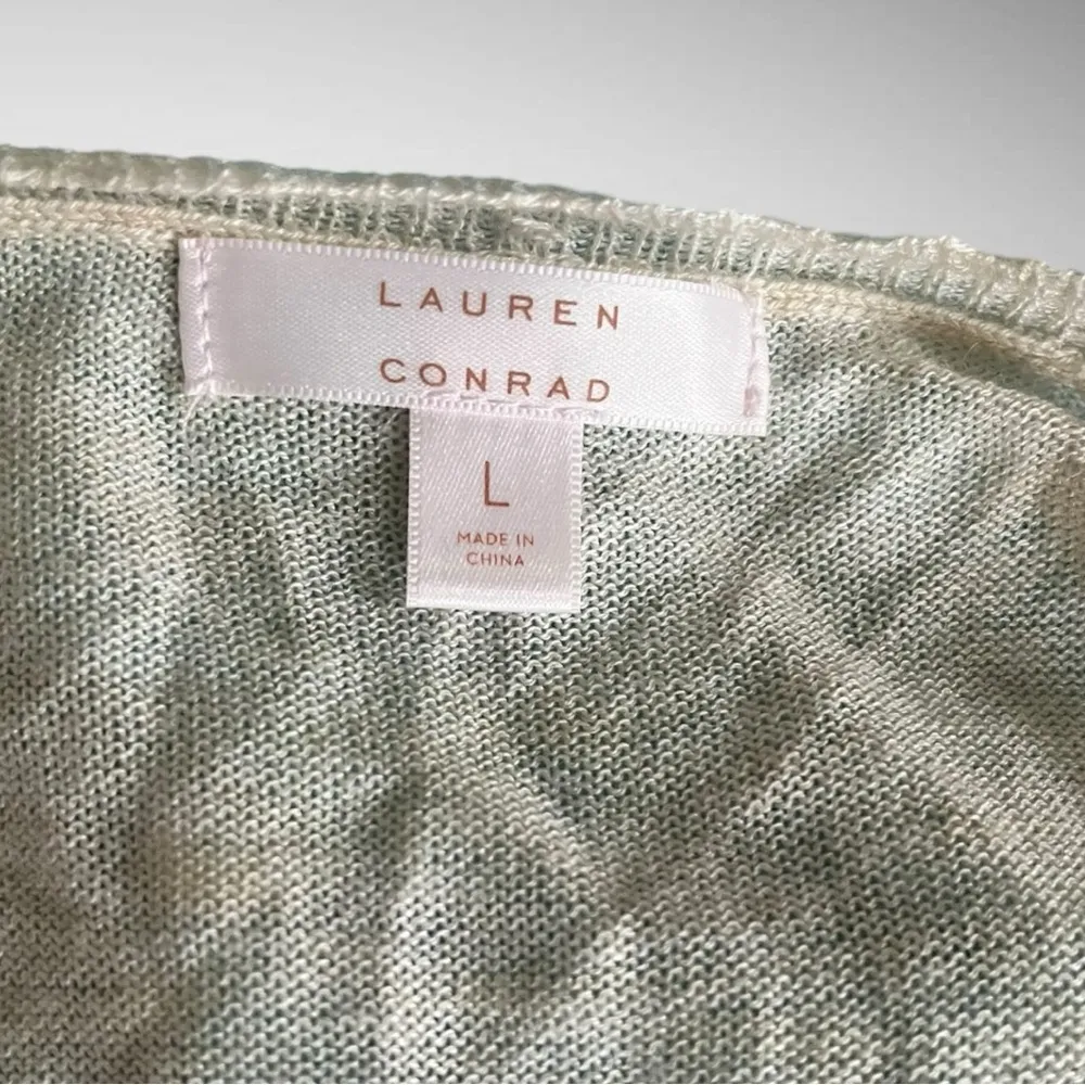 LAUREN CONRAD Women's Cream Wool Blend Long Cardigan With Lace Large | EUC - Image 6