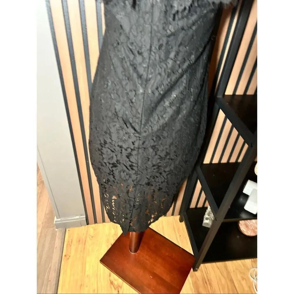 Forever 21 NWT Wide Neck Lace Tara Sheath Dress in Black Size M sexy going out - Image 4
