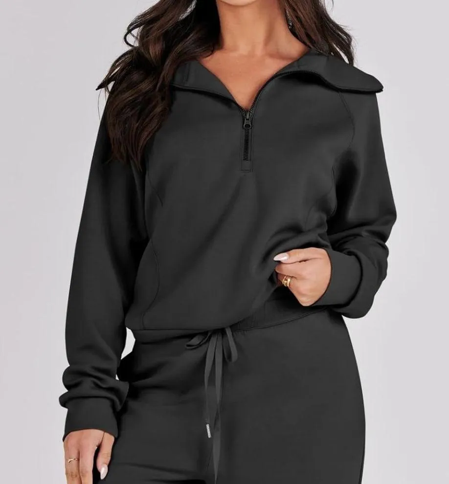 Black Quarter Zip Up Sweatshirt - Image 4