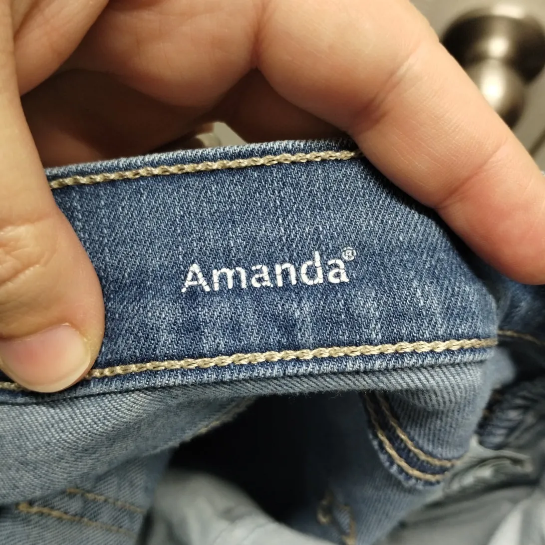 Gloria Vanderbilt Women's Size 16 Amanda High Rise Blue Denim Capri Jeans - Image 6