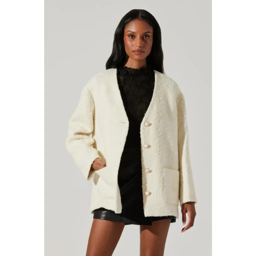 ASTR the Label Maidy Coat in Cream Small New Womens Blazer Jacket - Image 13