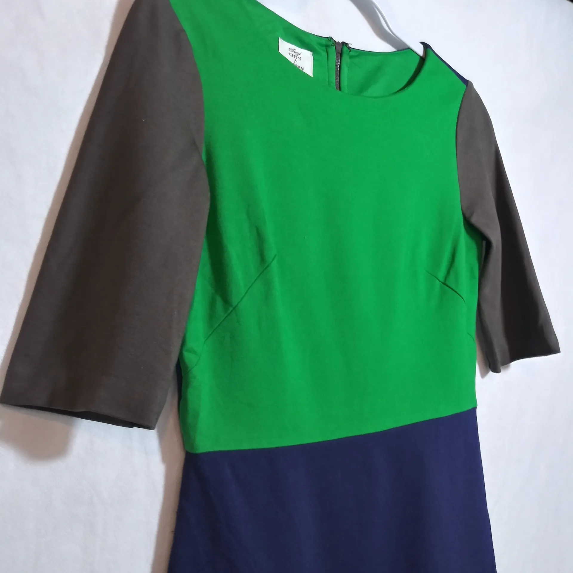 Suzi Chinn for Maggy Boutique Colorblock Ponte Dress Size 2 Green - Image 4