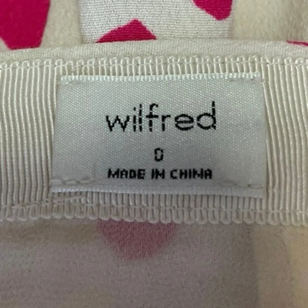 Aritzia Wilfred Women's White Pink Printed Straight A-Line Midi Maxi Skirt Sz 0 - Image 6